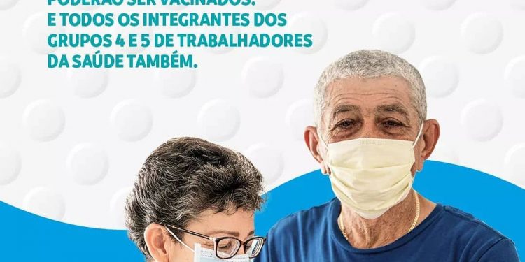 A partir desta segunda, 08/02 idosos de 70 a 74, poderão ser vacinados.