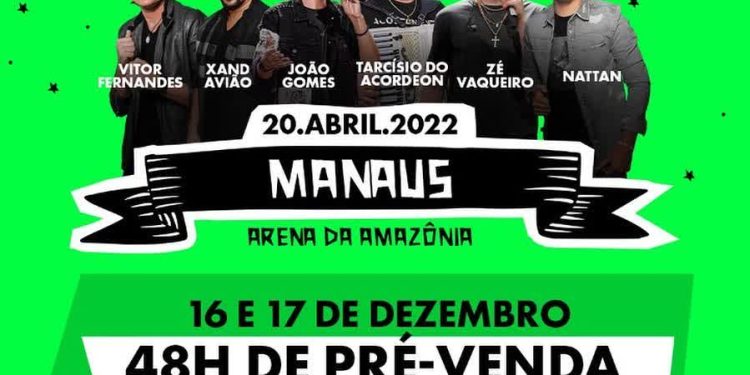 Pré-venda de ingressos para o festival ‘Viiixe Forró e Piseiro’ em Manaus começa nesta quinta